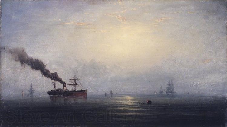 James Hamilton Foggy Morning on the Thames Norge oil painting art